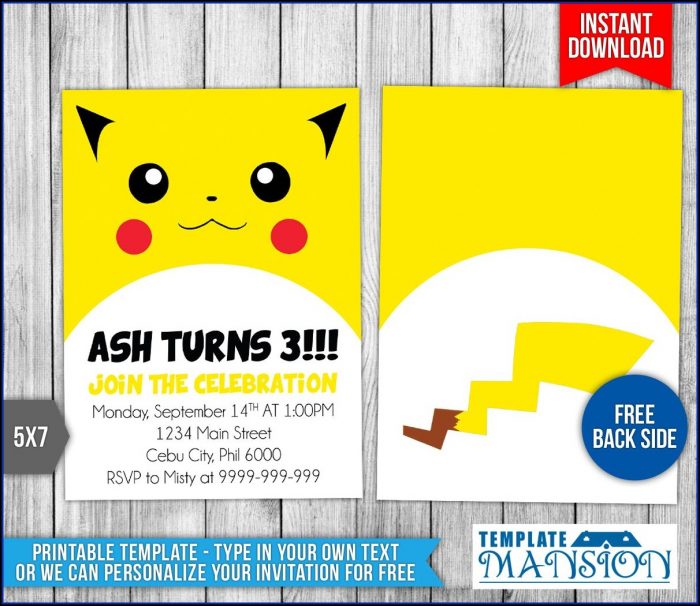 Pokemon Invitation Template Pokemon Invitation Template