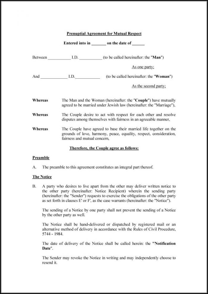 Prenuptial Agreement Florida Template Prenuptial Agreement Florida Template