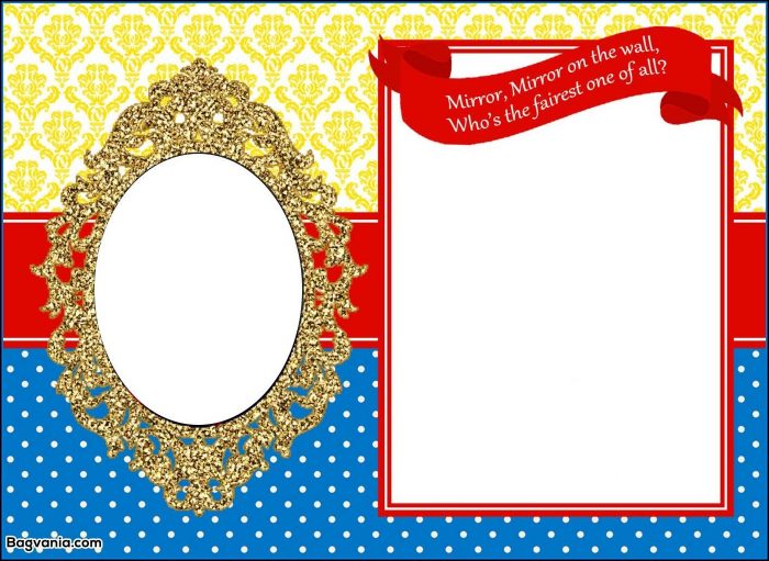 Princess Mirror Invitation Template Princess Mirror Invitation Template