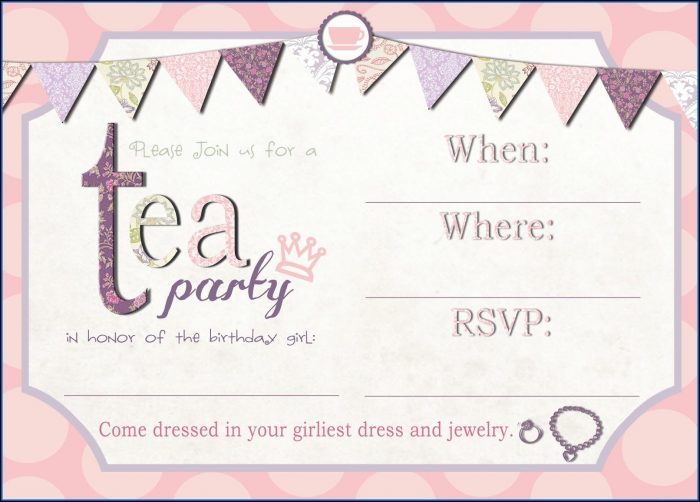 Princess Tea Party Invitation Template Princess Tea Party Invitation Template