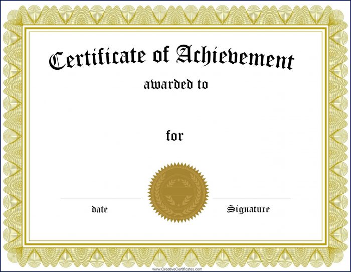 Printable Certificate Template Printable Certificate Template