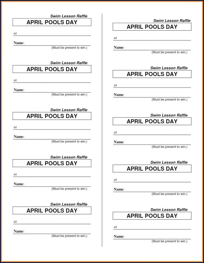 Printable Raffle Ticket Template With Numbers Printable Raffle Ticket Template With Numbers