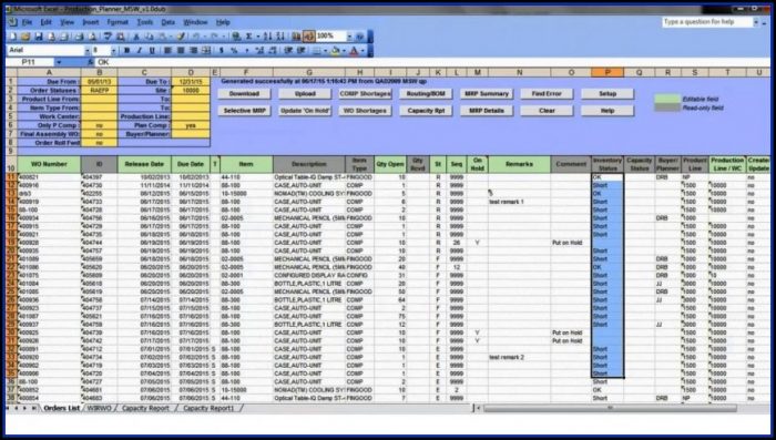 Production Planning Template Excel Free Production Planning Template Excel Free