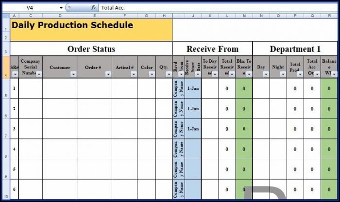 Production Schedule Template Excel Free Production Schedule Template Excel Free