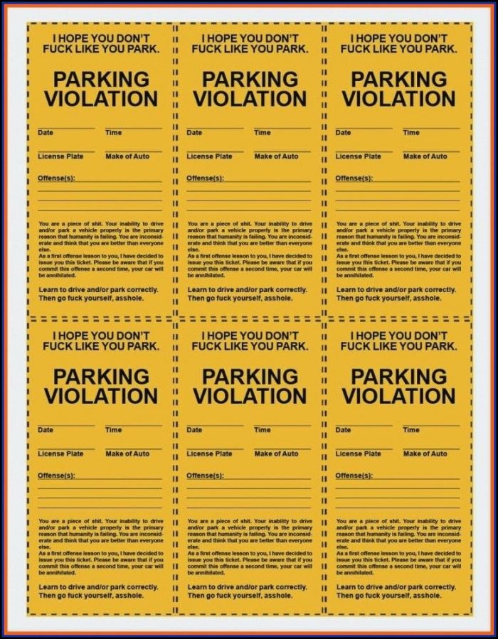 Prom Parking Ticket Template Prom Parking Ticket Template