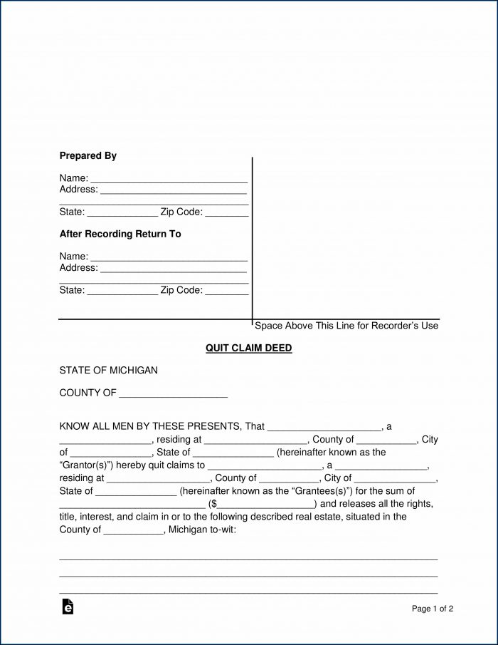 Quit Claim Deed Michigan Word Document Quit Claim Deed Michigan Word Document