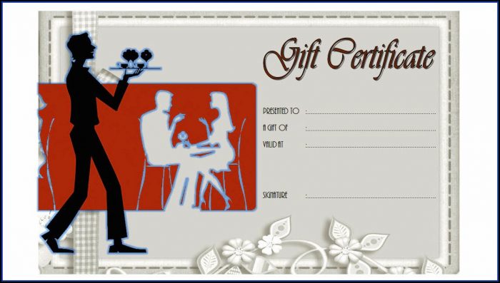 Restaurant Gift Certificate Template Restaurant Gift Certificate Template
