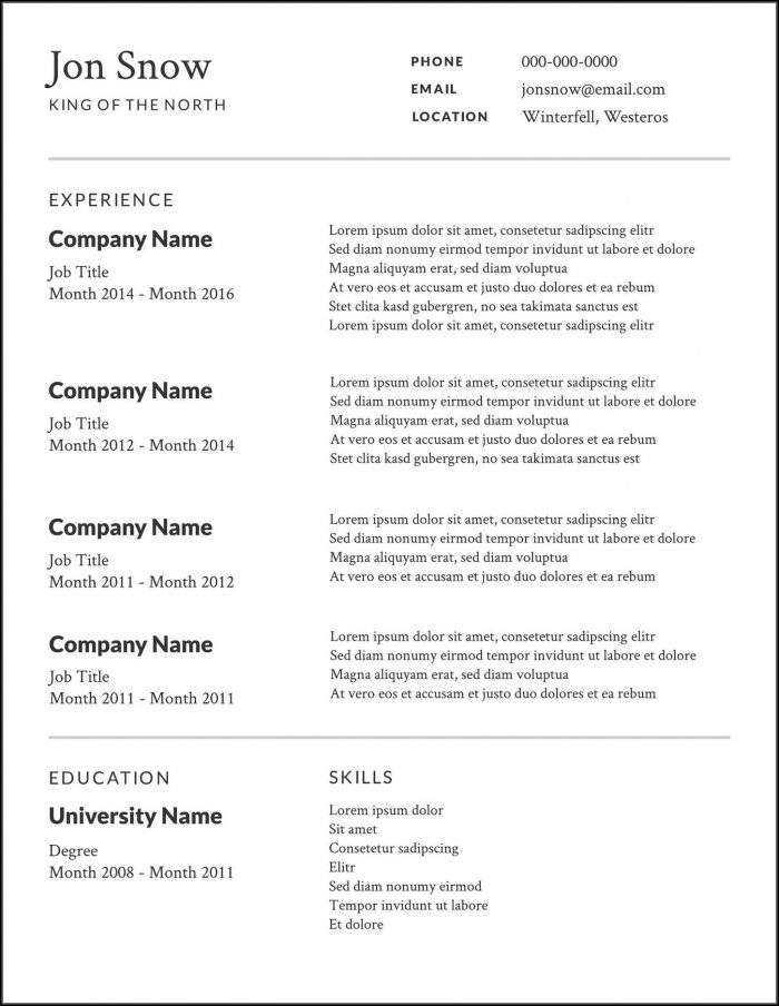 Resume Sample Templates Free Resume Sample Templates Free