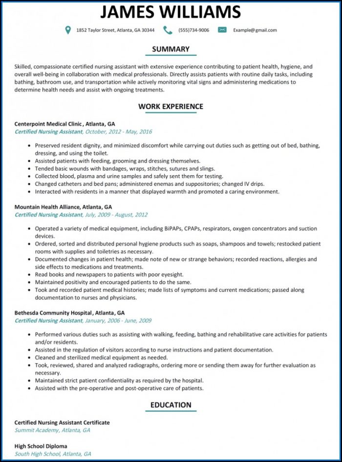 Resume Templates For Cna Job Resume Templates For Cna Job