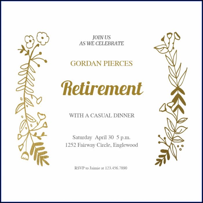 Retirement Reception Invitation Template Retirement Reception Invitation Template