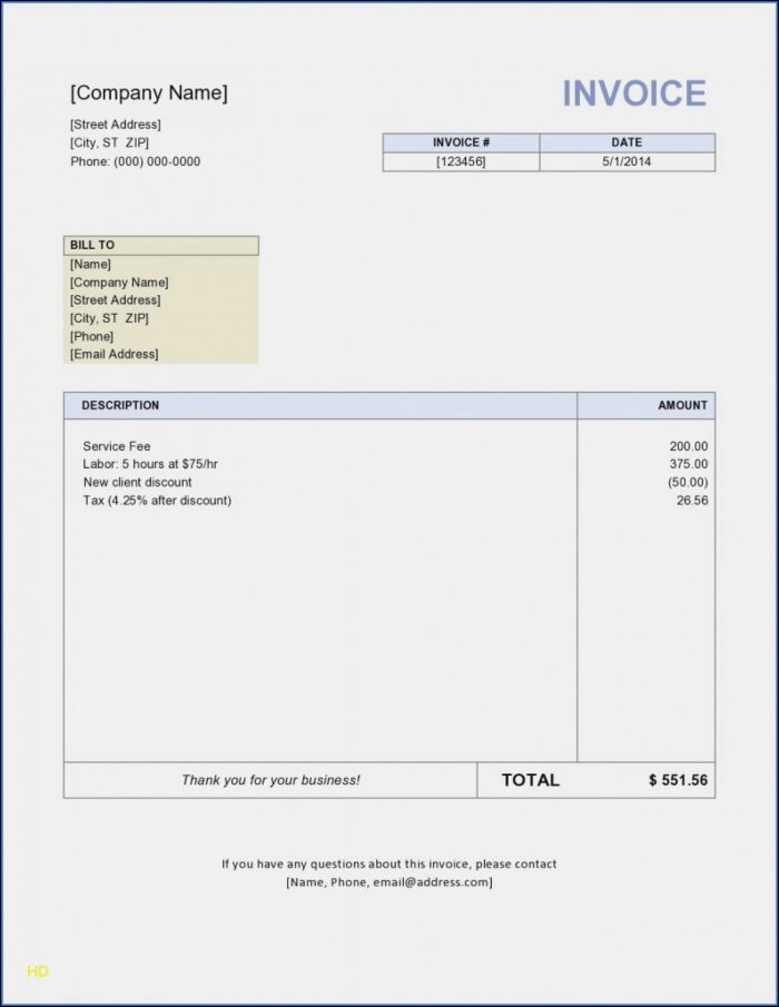 Service Invoice Template Excel Download Free Service Invoice Template Excel Download Free