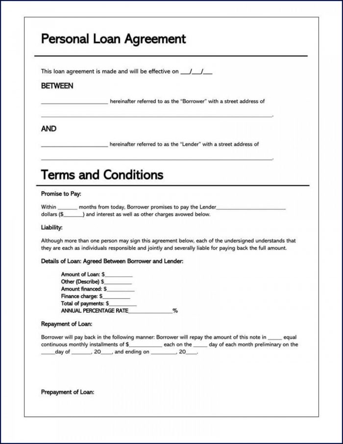 Simple Family Loan Agreement Template Free Simple Family Loan Agreement Template Free