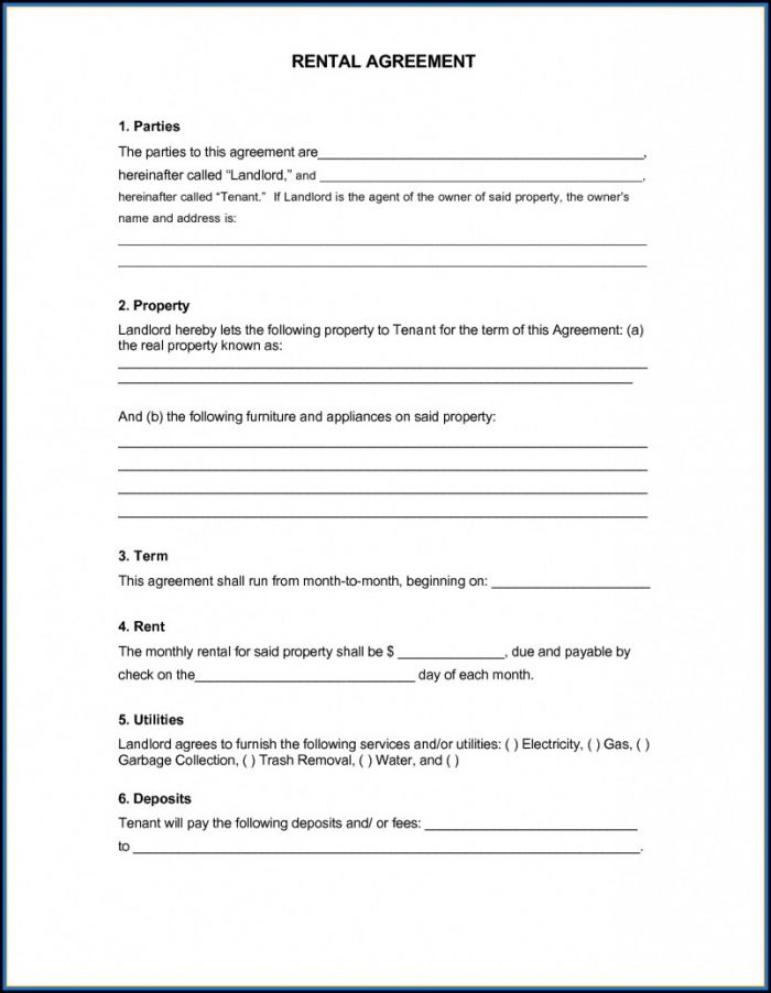 Simple One Page Lease Agreement Form Simple One Page Lease Agreement Form