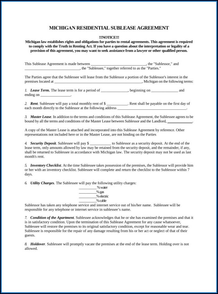 Sublet Lease Agreement Template California Sublet Lease Agreement Template California