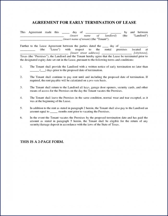 Termination Of Lease Agreement Form Termination Of Lease Agreement Form