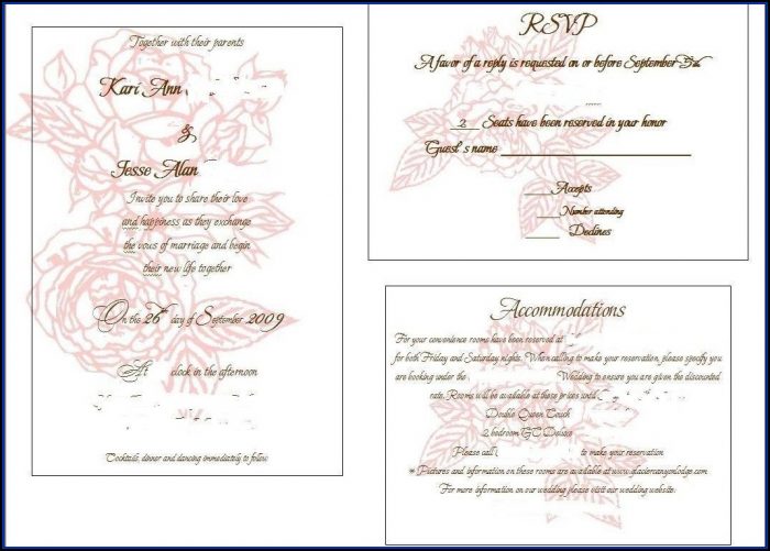 Wedding Invitation Insert Templates Wedding Invitation Insert Templates