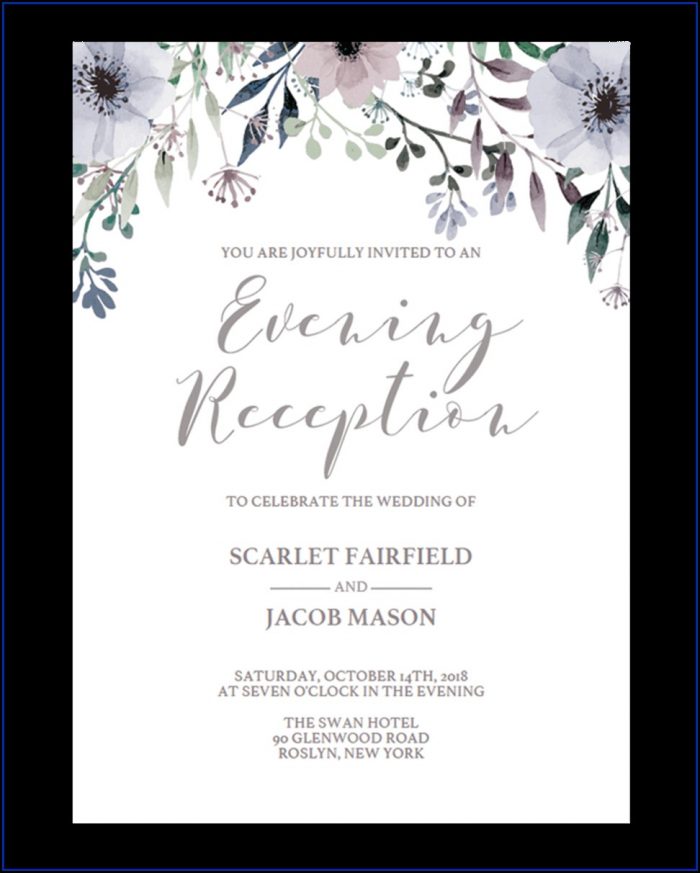 Wedding Reception Invitation Templates Wedding Reception Invitation Templates