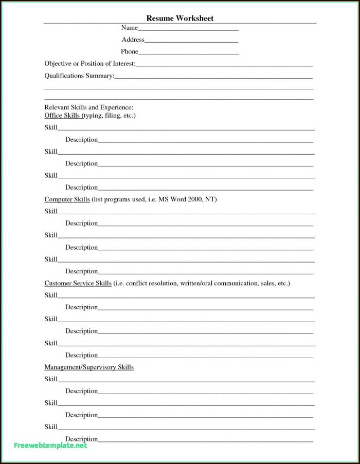 Free Printable High School Resume Template Free Printable High School Resume Template