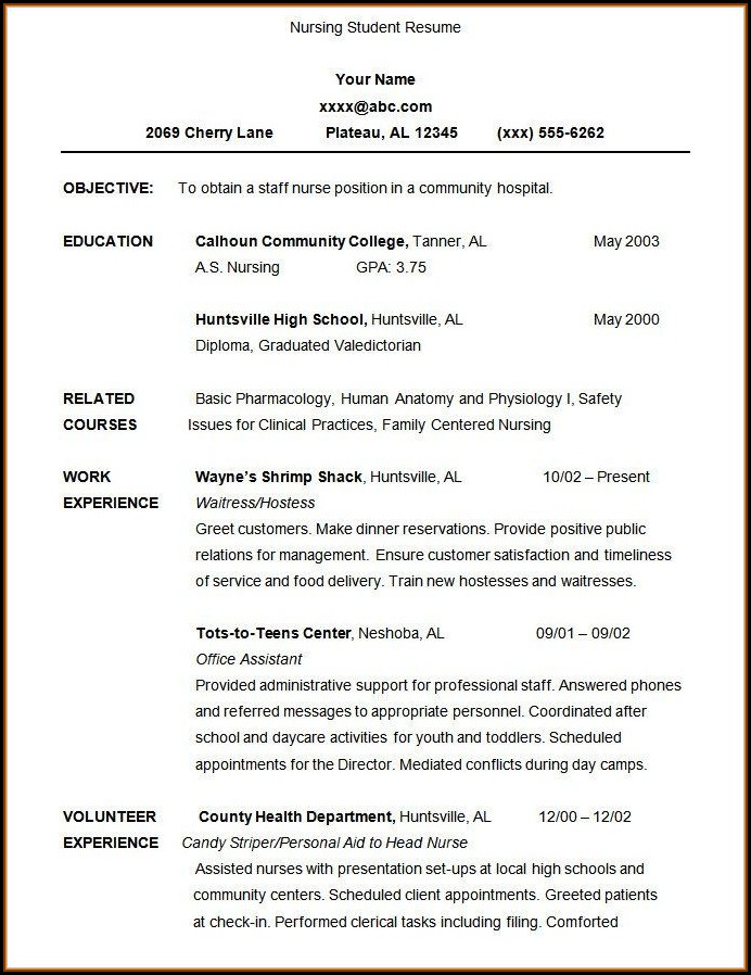 Free Resume Templates For Student Free Resume Templates For Student
