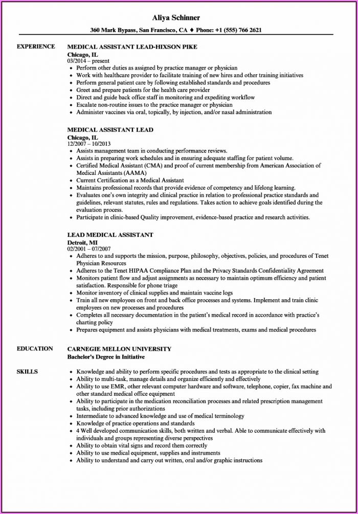 How To Write A Medical Assistant Resume How To Write A Medical Assistant Resume