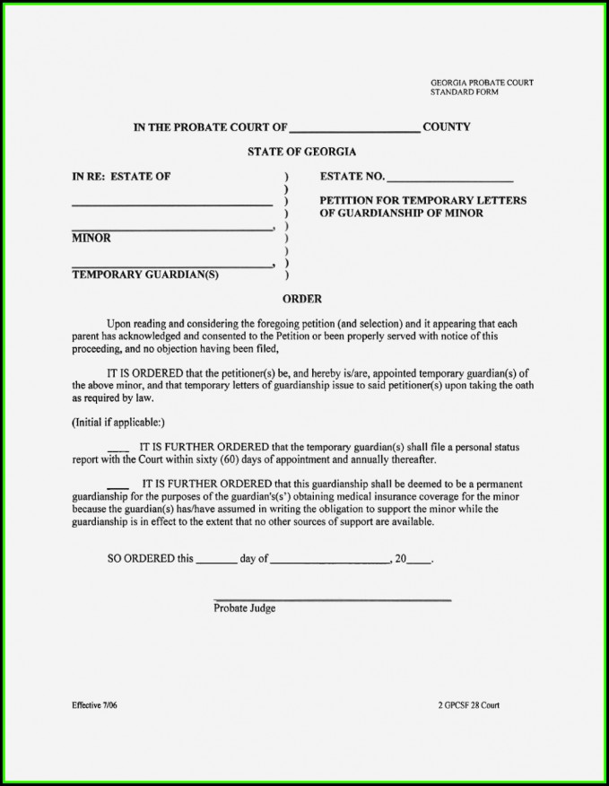 Legal Guardianship Forms Georgia Legal Guardianship Forms Georgia