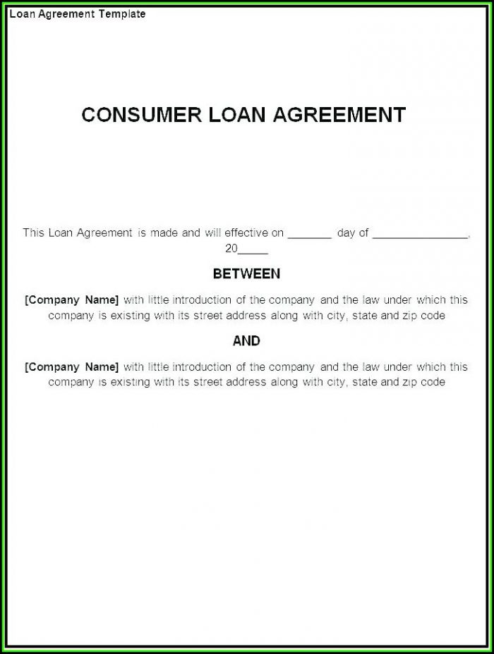 Loan Agreement Form Example Loan Agreement Form Example