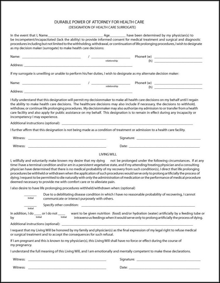 Medical Power Of Attorney Form Free Download Medical Power Of Attorney Form Free Download