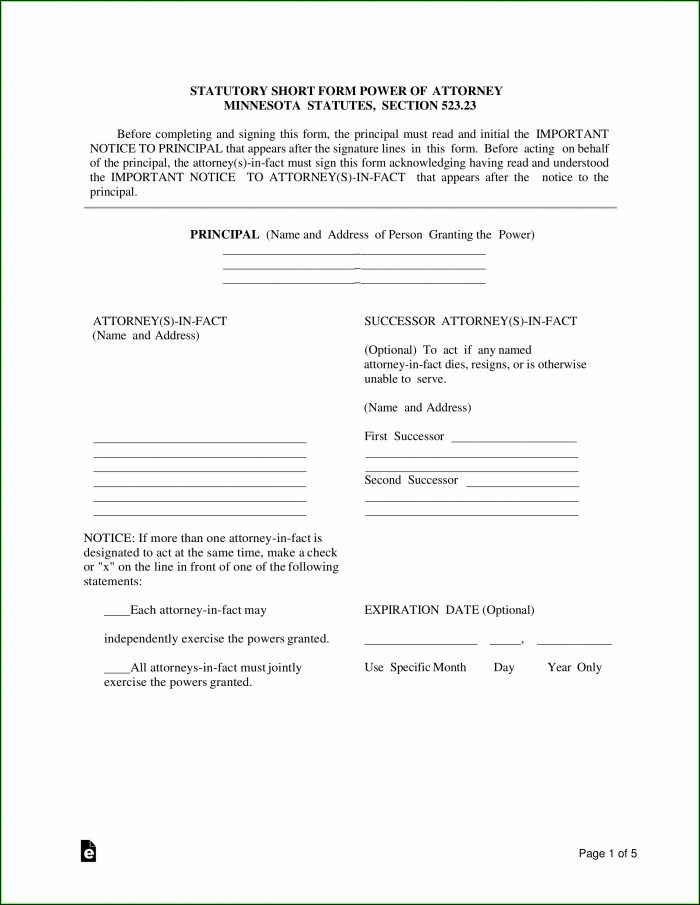 Minnesota Medical Power Of Attorney Form Download Minnesota Medical Power Of Attorney Form Download