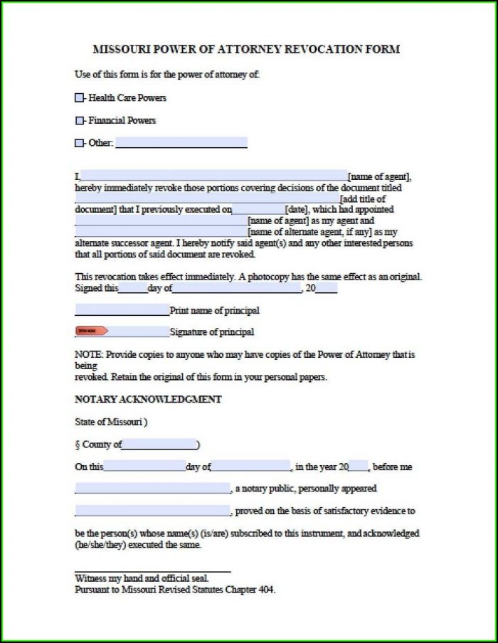 Missouri Power Of Attorney Form Minor Child Missouri Power Of Attorney Form Minor Child