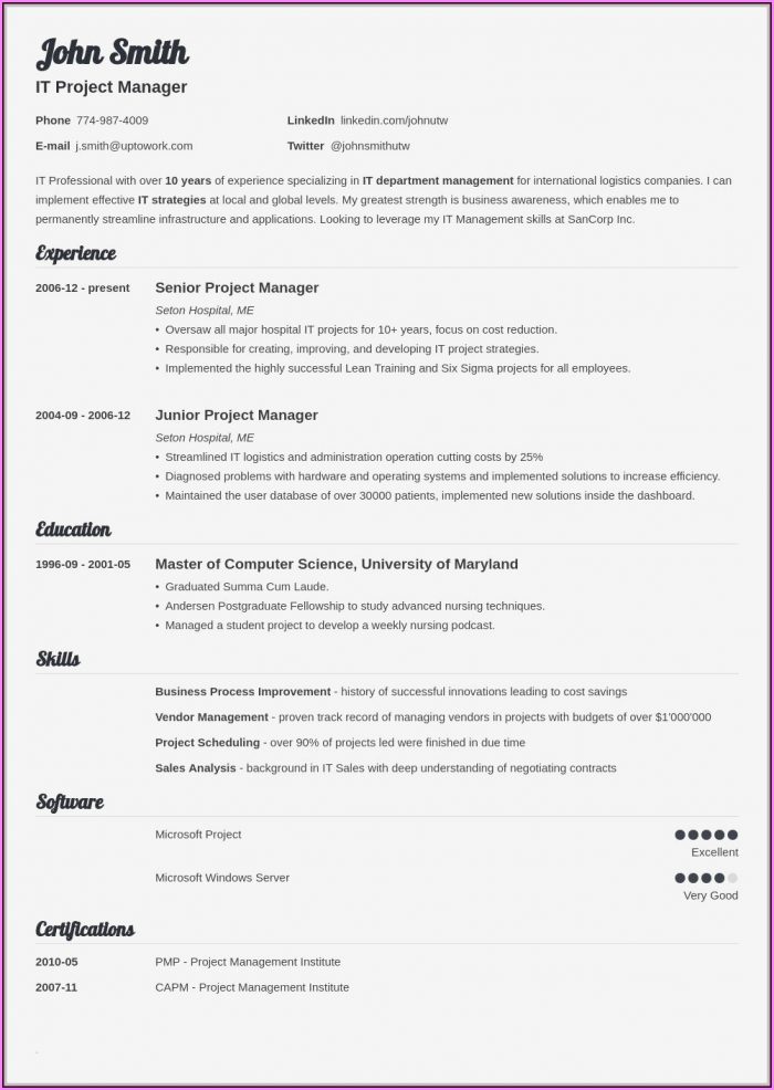 Ms Word Resume Template Free Ms Word Resume Template Free