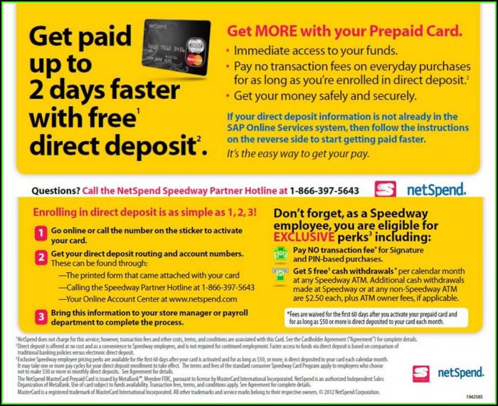 Netspend Card Direct Deposit Form Netspend Card Direct Deposit Form