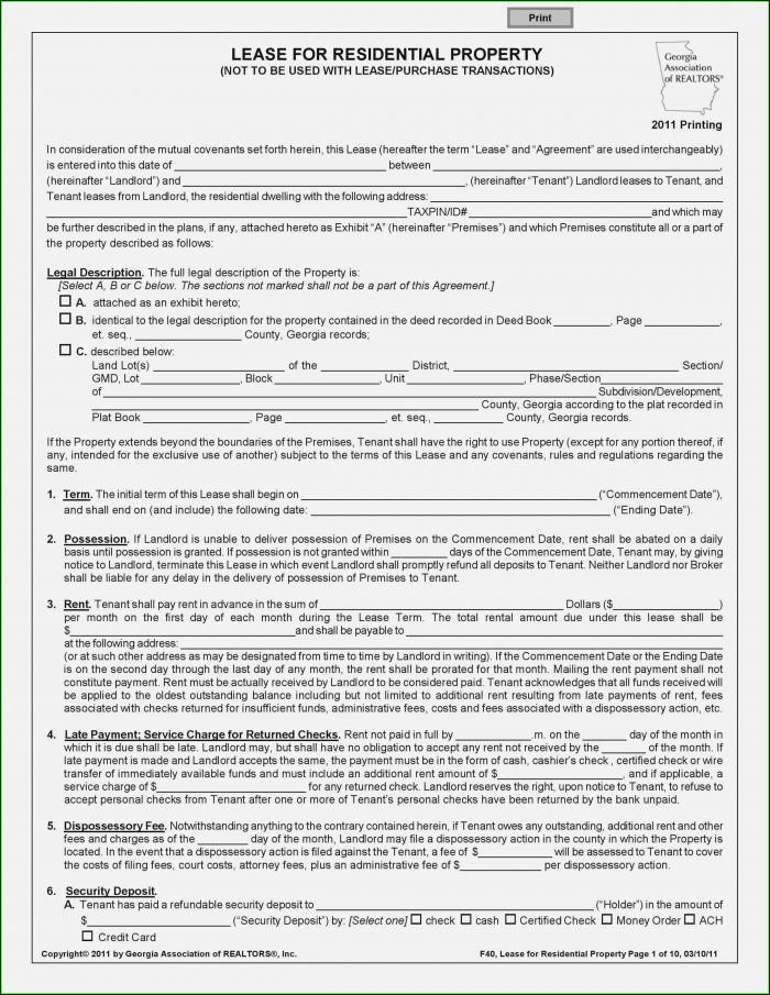 New Jersey Association Standard Form Of Residential Lease New Jersey Association Standard Form Of Residential Lease