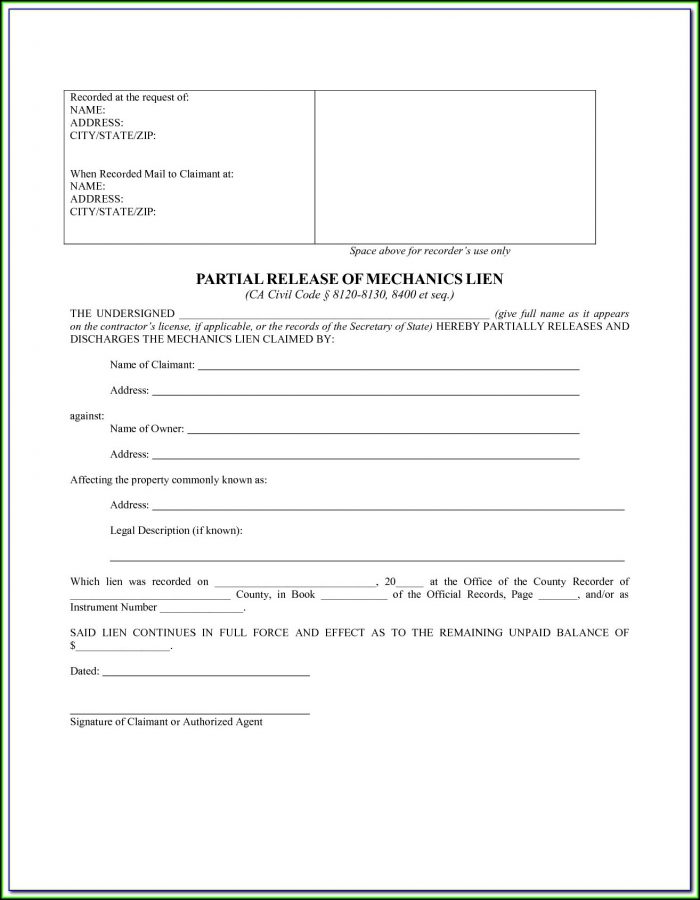 Notice Of Mechanic's Lien California Form Notice Of Mechanic's Lien California Form