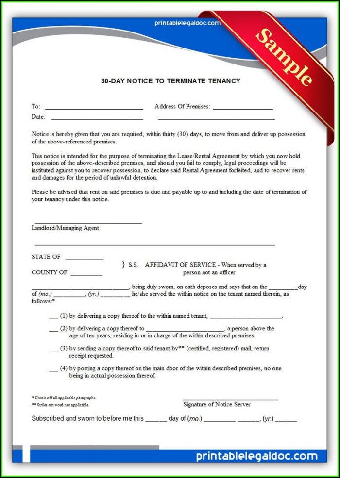 Notice To Terminate Tenancy Form Notice To Terminate Tenancy Form