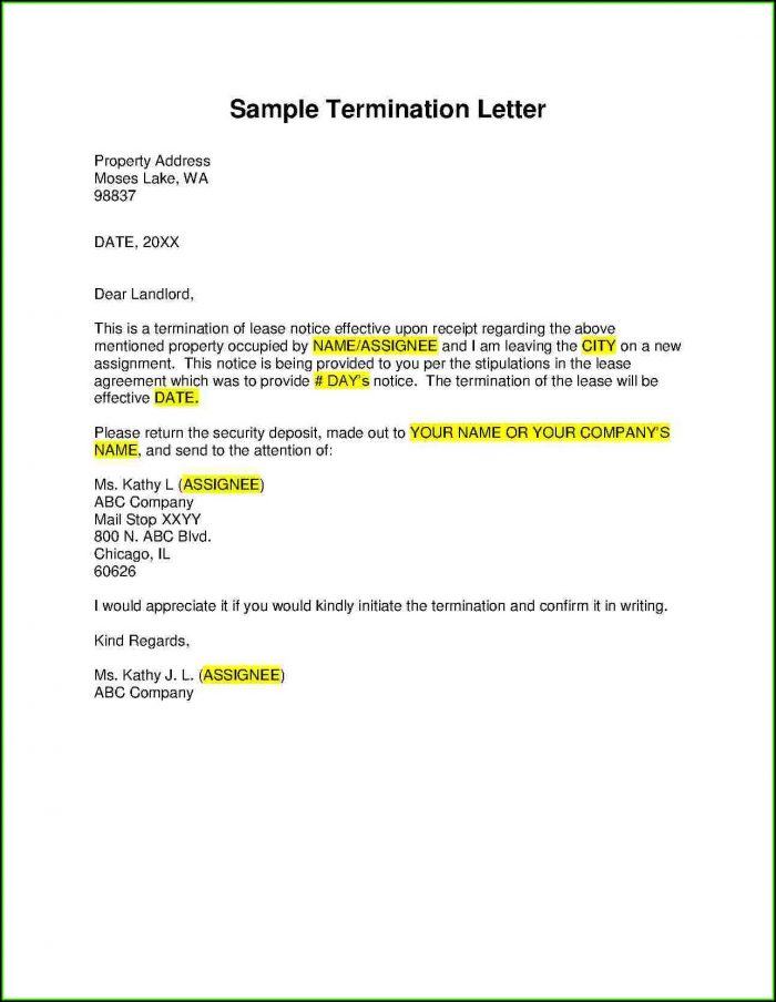 Notice To Terminate Tenancy Form Chicago Notice To Terminate Tenancy Form Chicago