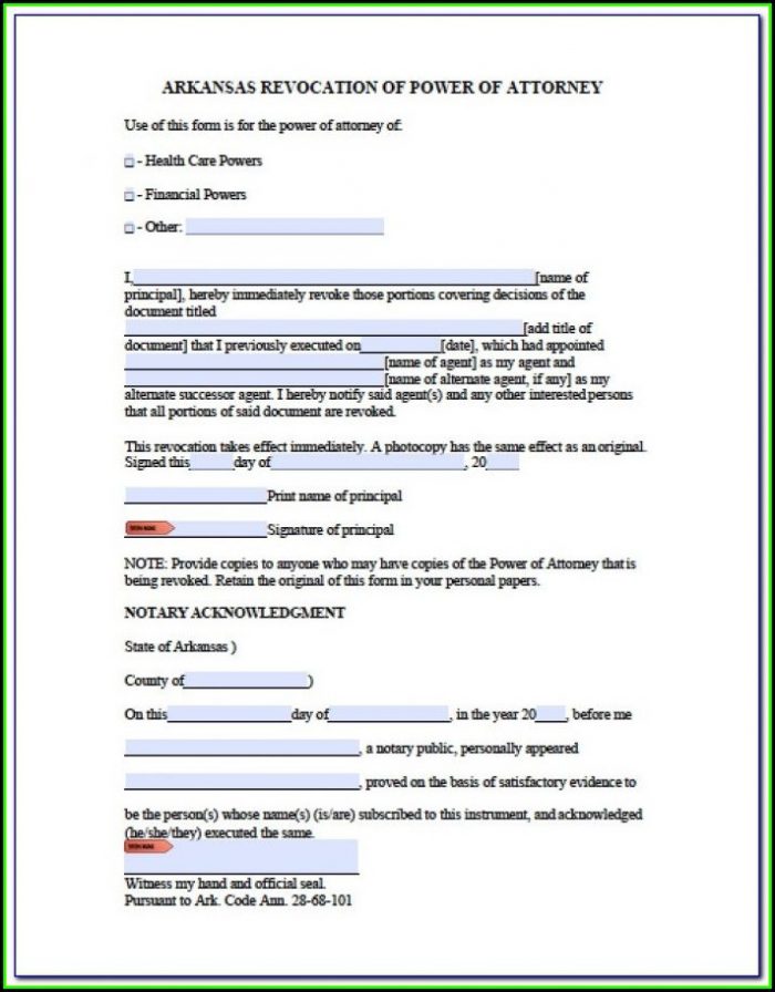Power Of Attorney Form Arkansas.gov Power Of Attorney Form Arkansas.gov