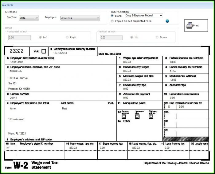 Print W2 Forms For Employees Print W2 Forms For Employees
