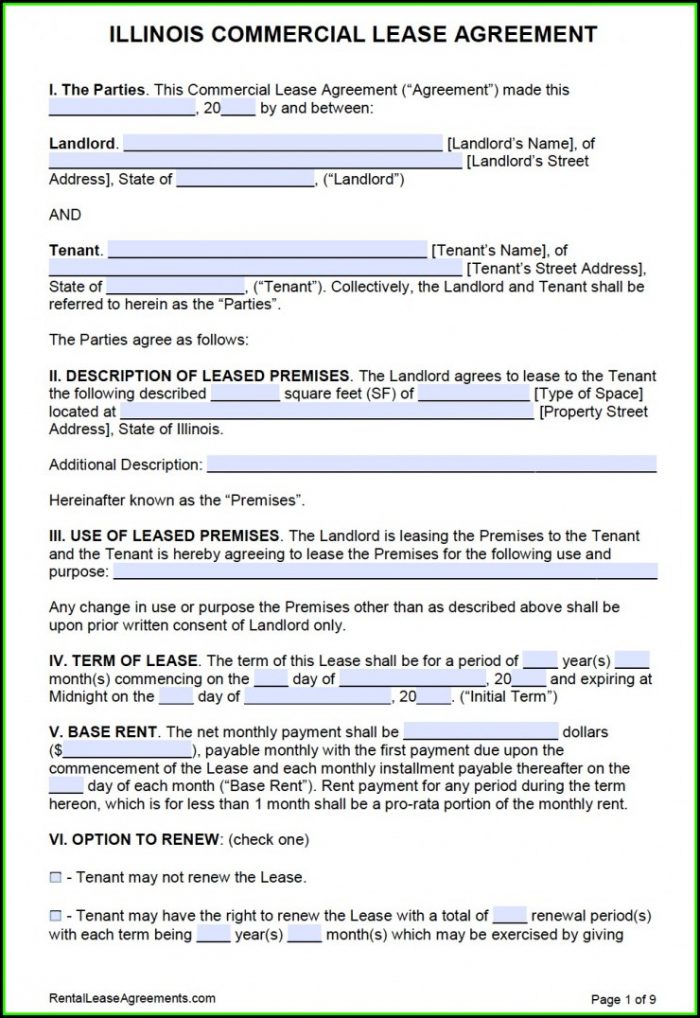 Residential Lease Agreement Form Illinois Residential Lease Agreement Form Illinois