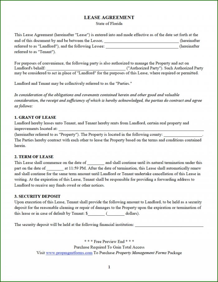 Residential Lease Forms Florida Residential Lease Forms Florida