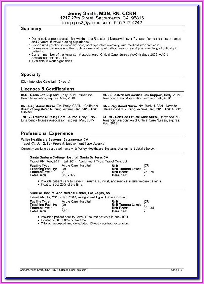 Resume Format For Nurses India Resume Format For Nurses India