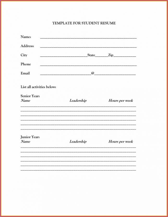 Resume Templates Blank Free Printable Resume Templates Blank Free Printable