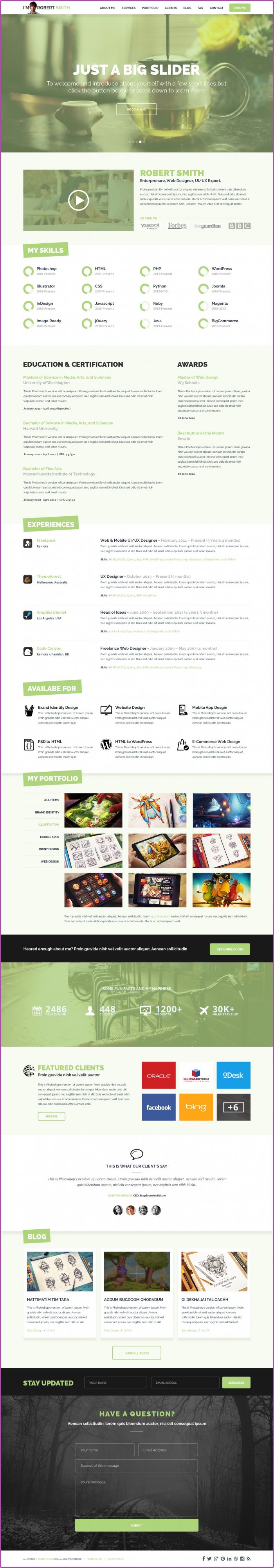 Resume Website Template Free Download Resume Website Template Free Download