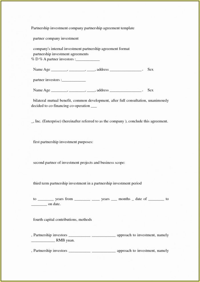 Simple Investment Contract Template Word Simple Investment Contract Template Word