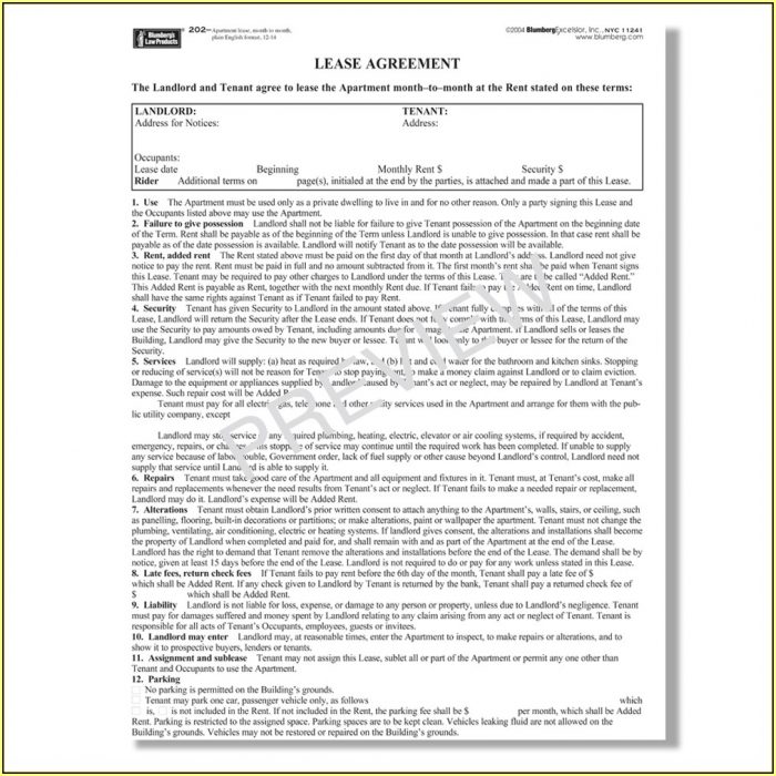 Standard Form Of Store Lease New York 704 Standard Form Of Store Lease New York 704