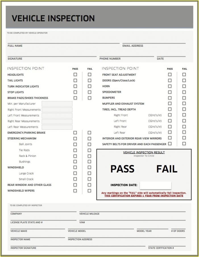 State Of Michigan Vehicle Inspection Form State Of Michigan Vehicle Inspection Form