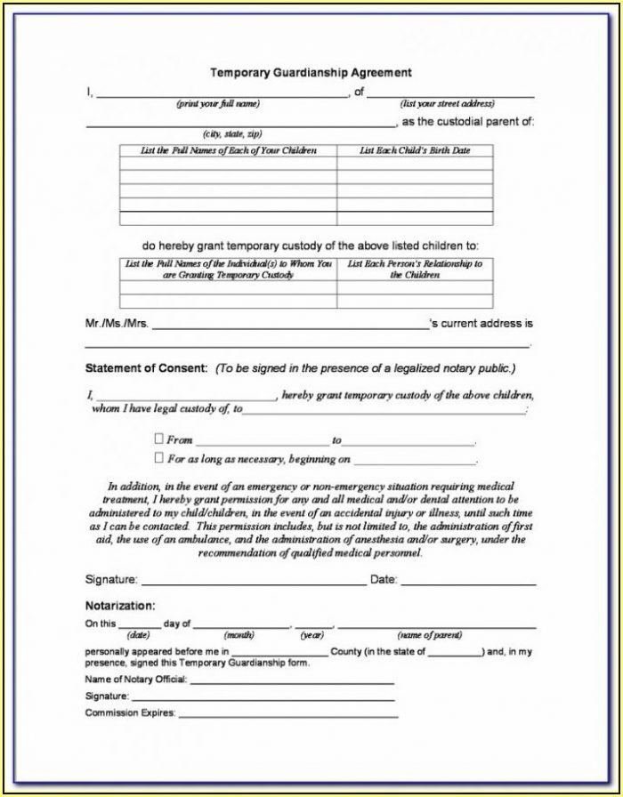 Temporary Guardianship Form Nebraska Temporary Guardianship Form Nebraska