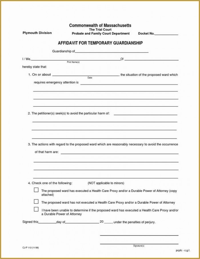 Temporary Guardianship Forms Georgia Temporary Guardianship Forms Georgia