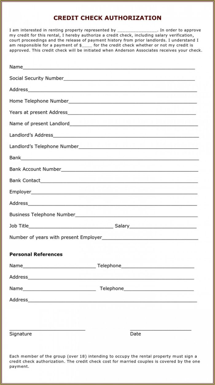 Tenant Background Check Consent Form Pdf Tenant Background Check Consent Form Pdf