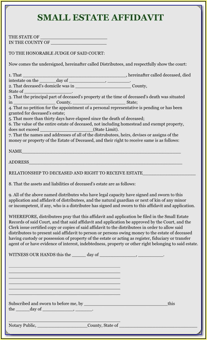 Texas Small Estate Affidavit Form Harris County Texas Small Estate Affidavit Form Harris County