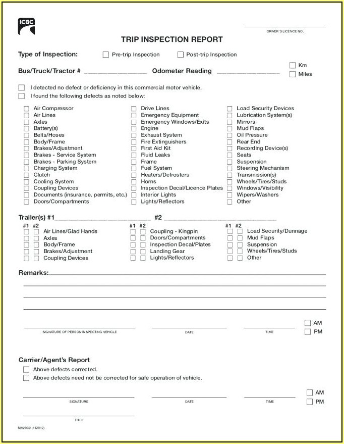 Tractor Trailer Tire Inspection Form Tractor Trailer Tire Inspection Form